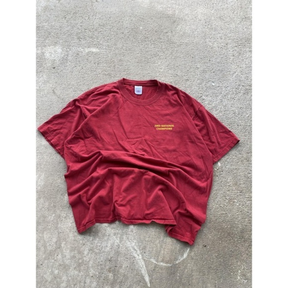 Vintage Thundering Herd Shirt Mens 2XL Red 2003 National‎ Champions Gildan Tee T
